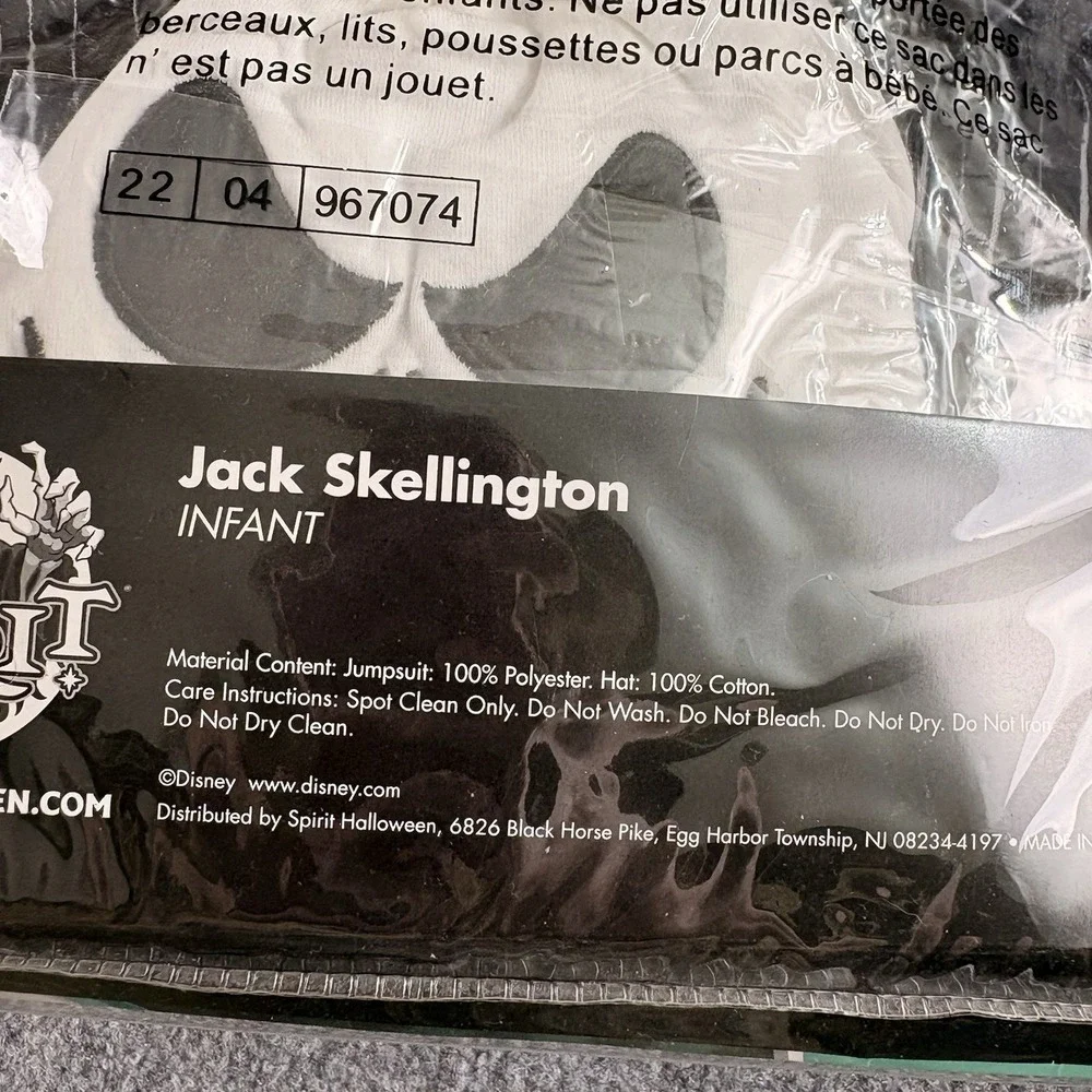 Jack Skellington‎ Nightmare Before Christmas Halloween Costume Infant 6-12M